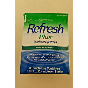 Refresh Plus Lubricant Eye Drops 30 Single Use Containers 0.01oz  Exp 01/2026